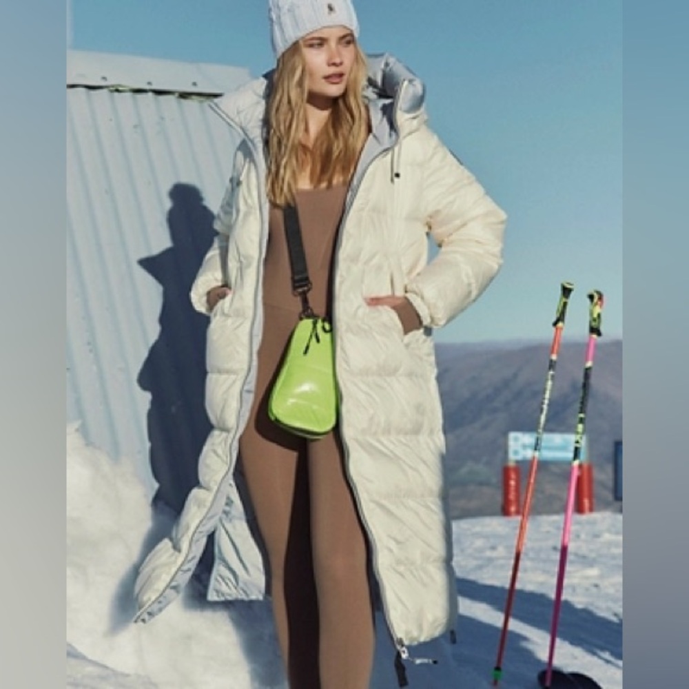 NEW Parajumpers Sleeping Bag Long Puffer Jacket in Shark / Purity REVERSIBLE